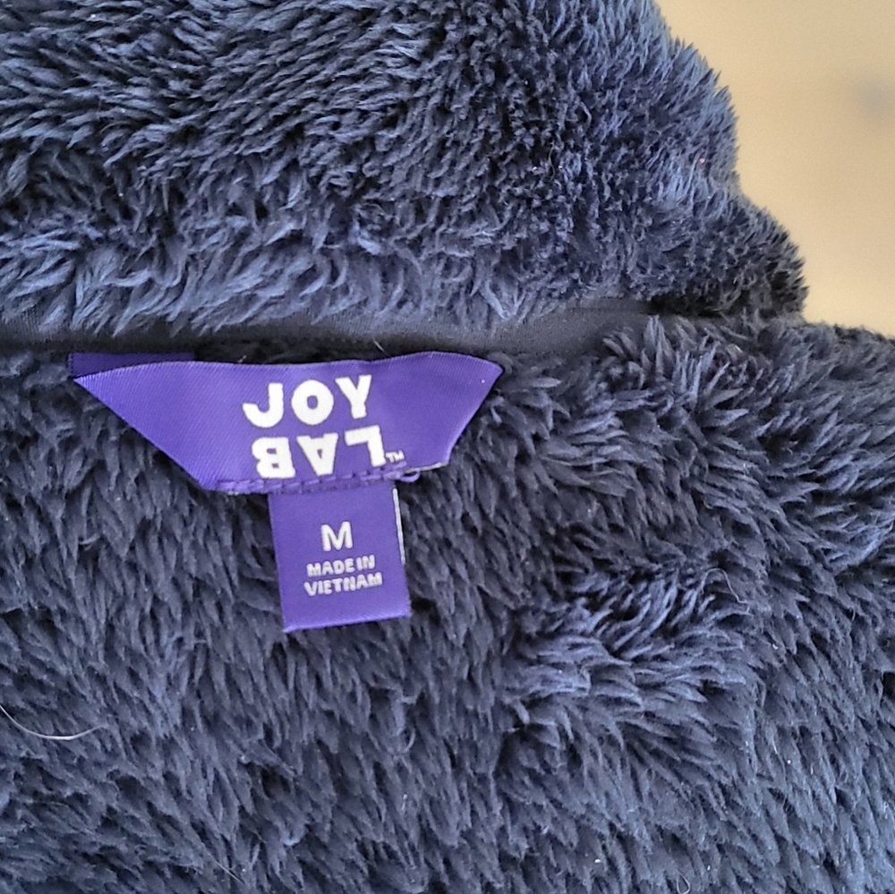 JoyLab Sherpa Bomber Jacket Coat Navy Blue size Womens M EUC - Picture 4 of 5